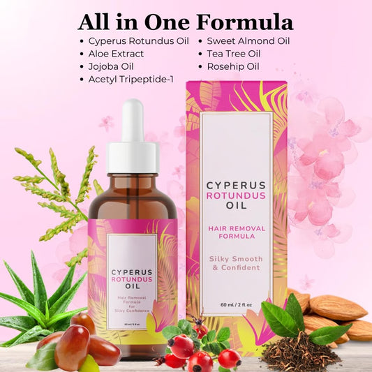 🔥Only $13.99 Last Day Promotion!⭐-💥Caramela Beauty Cyperus Rotundus Oil for Natural Permanent Hair Reduction