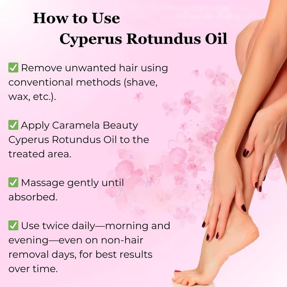 🔥Only $13.99 Last Day Promotion!⭐-💥Caramela Beauty Cyperus Rotundus Oil for Natural Permanent Hair Reduction