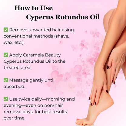 🔥Only $13.99 Last Day Promotion!⭐-💥Caramela Beauty Cyperus Rotundus Oil for Natural Permanent Hair Reduction